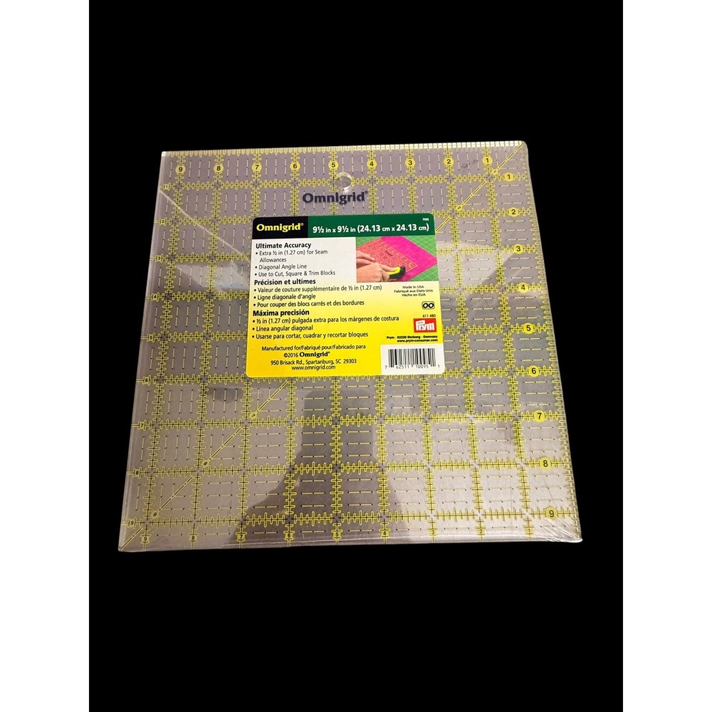 NEW Omnigrid 9.5" Square Ultimate Accuracy Ruler, 9 1/2" R95 USA Made